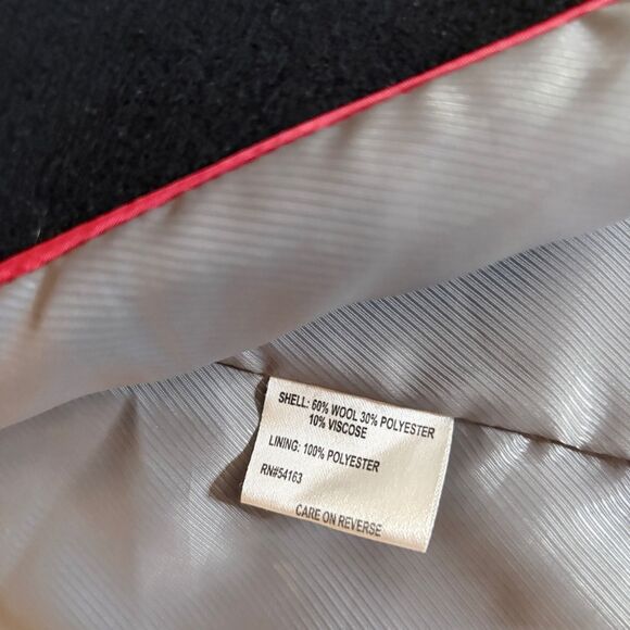 Calvin Klein Black Wool Blend Pea Coat Double Breasted Classic Tailored Jacket - Picture 7 of 9